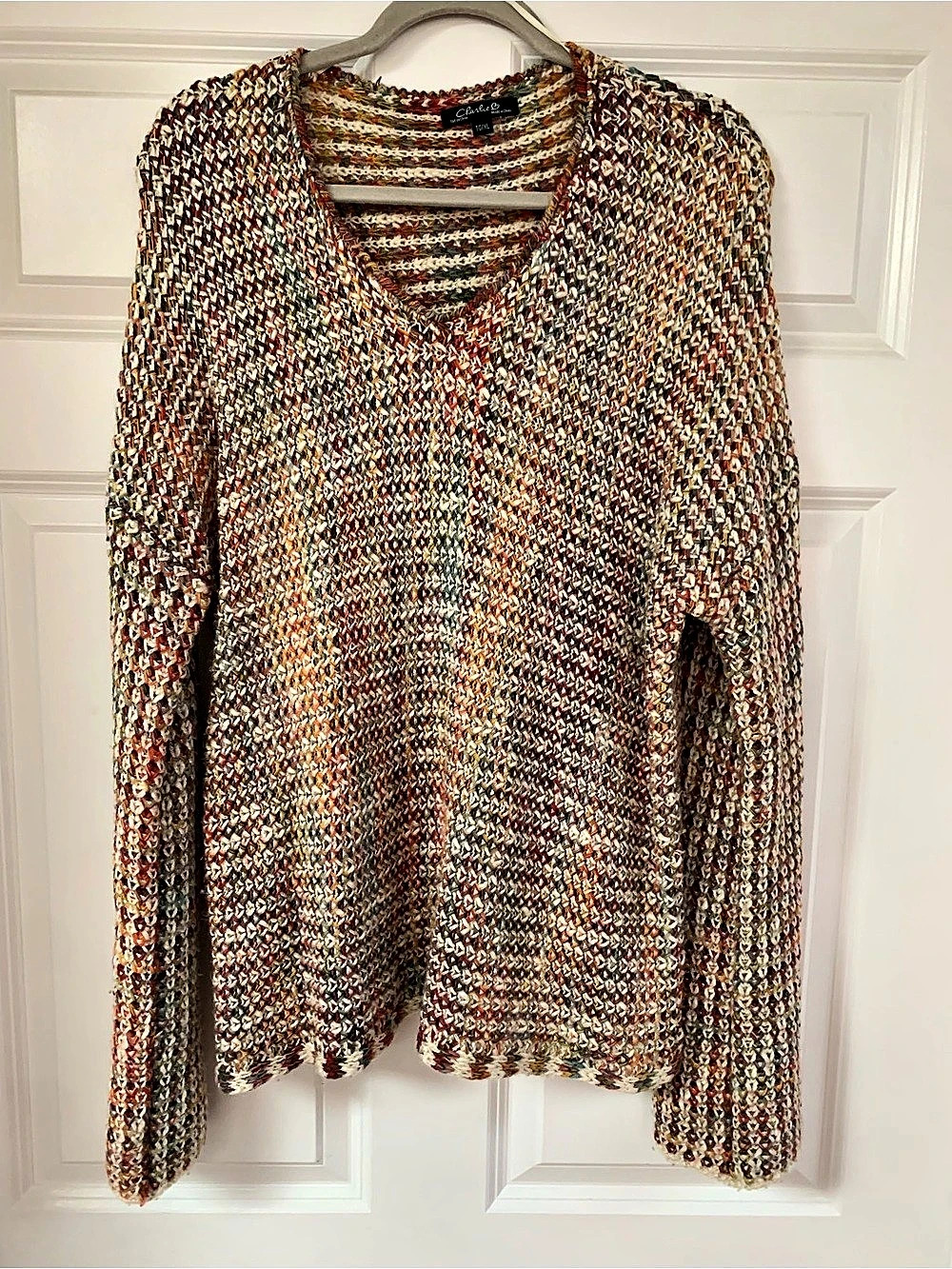 Charlie B Multicolor Geometric Sweater Size XL